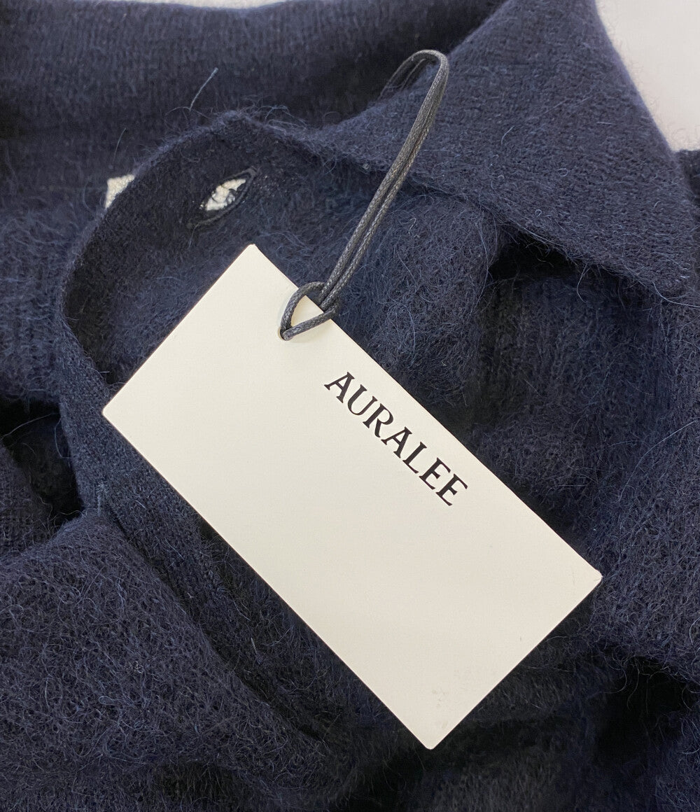 美品 AURALEE カーディガン BABY SURI ALPACA SHEER KNIT CARDIGAN A24AC01AK メンズ SIZE 3 オーラリー