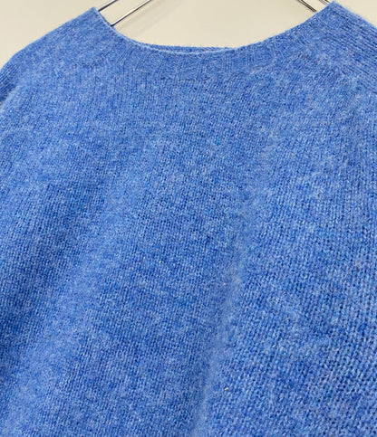 美品 POLO RALPH LAUREN ニット ブラッシュドウール シャギー ブルー SCOTLAND製 メンズ SIZE L ポロ・ラルフローレン