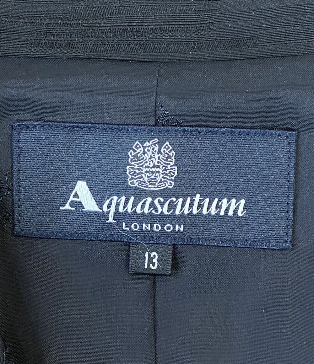 Aquascutum ジャケット ブラック 1003415-00-E23 日本製 へちま襟 レディース SIZE 13 アクアスキュータム