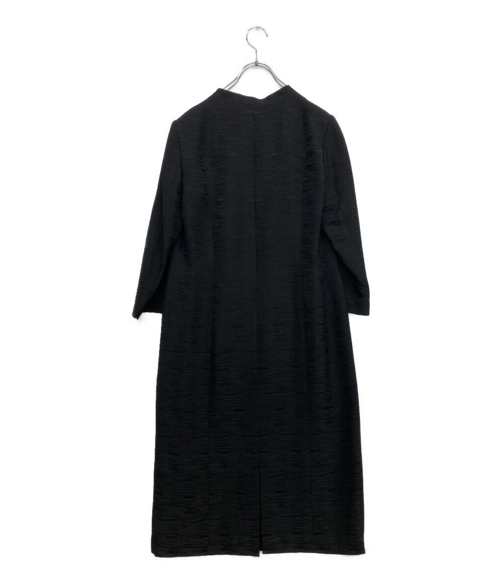 Aquascutum 長袖ワンピース ブラック 1003415-00-E23 日本製 レディース SIZE 13 アクアスキュータム