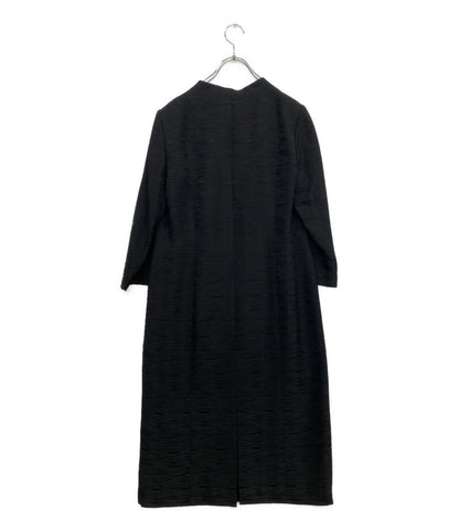 Aquascutum 長袖ワンピース ブラック 1003415-00-E23 日本製 レディース SIZE 13 アクアスキュータム