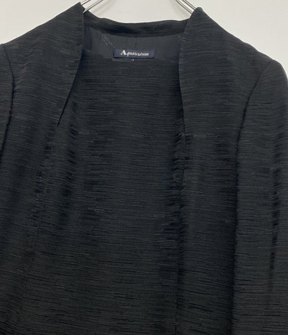 Aquascutum 長袖ワンピース ブラック 1003415-00-E23 日本製 レディース SIZE 13 アクアスキュータム
