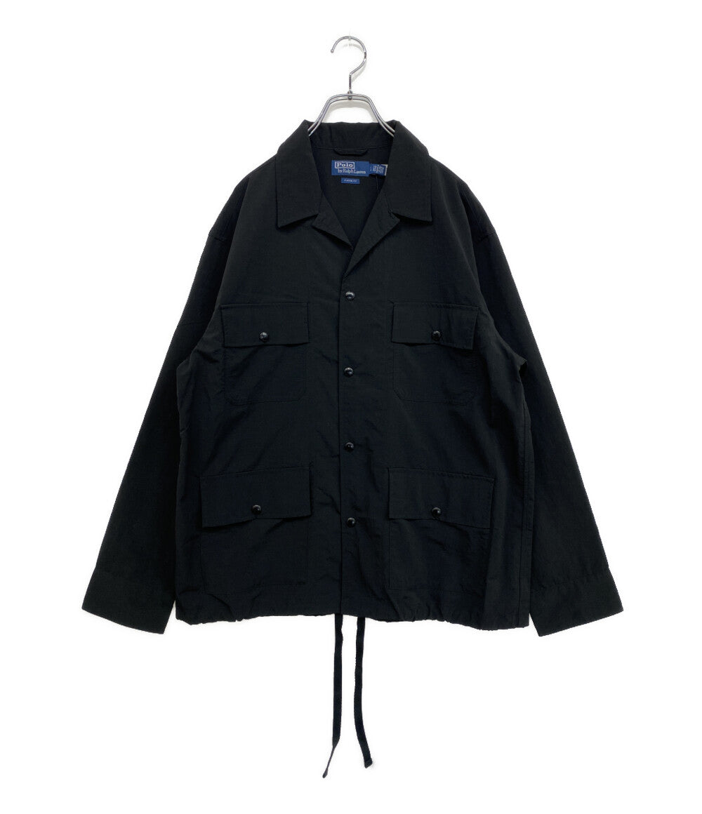 美品 POLO RALPH LAUREN シャツジャケット ライトウェイト ユーティリティー オーバーシャツ BLK メンズ SIZE L ポロ・ラルフローレン