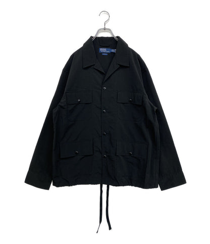 美品 POLO RALPH LAUREN シャツジャケット ライトウェイト ユーティリティー オーバーシャツ BLK メンズ SIZE L ポロ・ラルフローレン