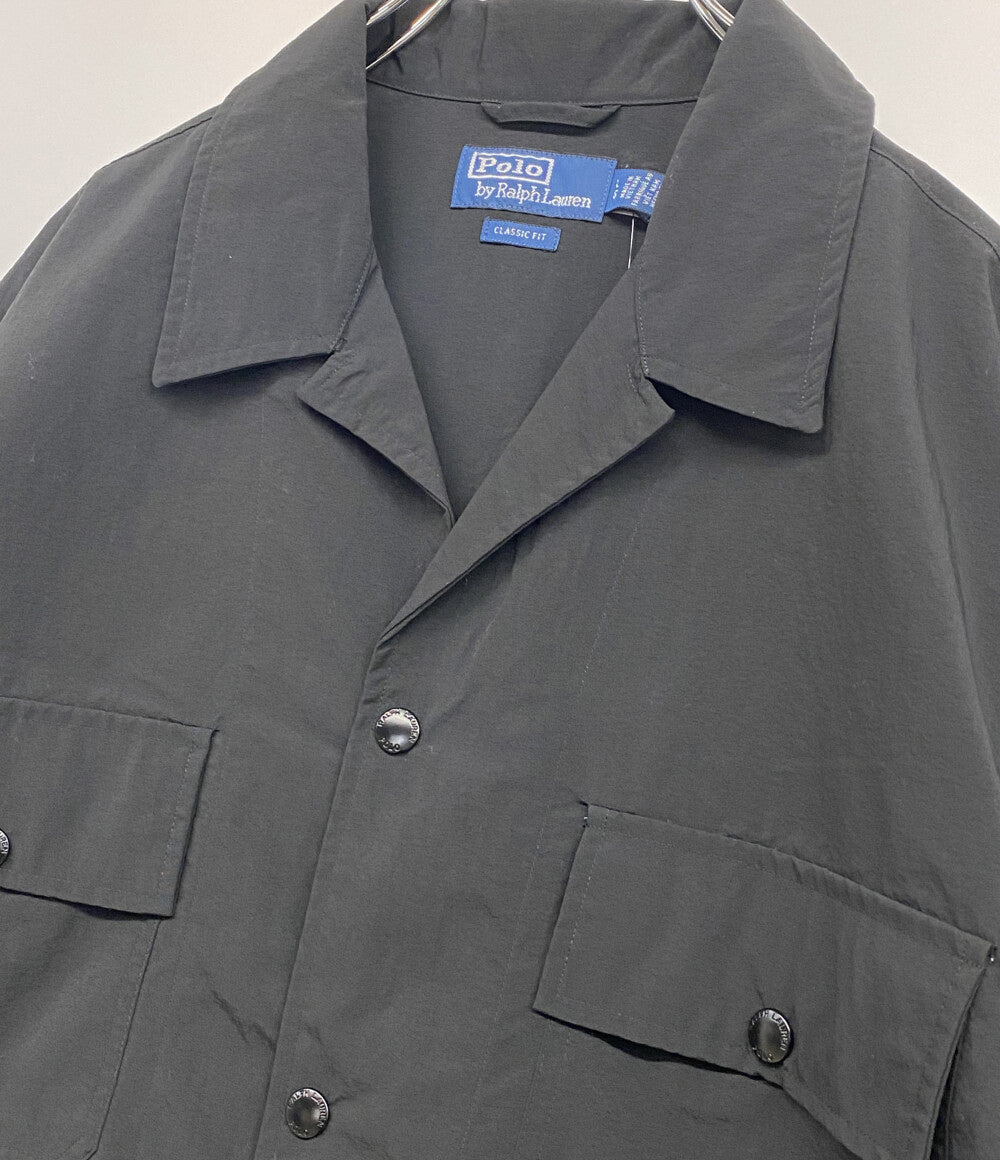 美品 POLO RALPH LAUREN シャツジャケット ライトウェイト ユーティリティー オーバーシャツ BLK メンズ SIZE L ポロ・ラルフローレン