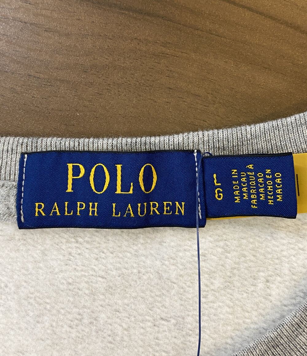 美品 POLO RALPH LAUREN スウェットシャツ POLOベア フリース グレー 前V メンズ SIZE L ポロ・ラルフローレン