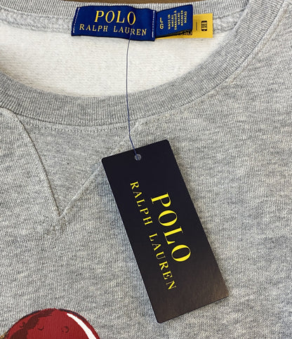美品 POLO RALPH LAUREN スウェットシャツ POLOベア フリース グレー 前V メンズ SIZE L ポロ・ラルフローレン