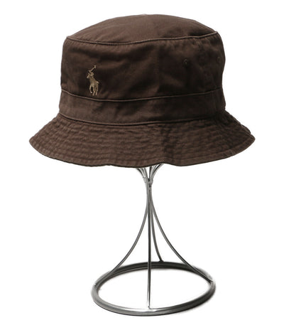 美品 POLO RALPH LAUREN コットン バケット ハット ブラウン メンズ SIZE L/XL ポロ・ラルフローレン
