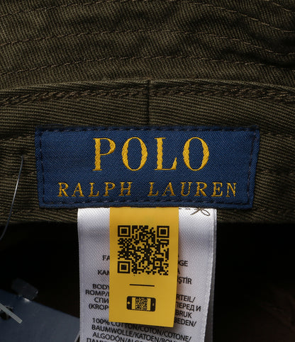 美品 POLO RALPH LAUREN コットン バケット ハット ブラウン メンズ SIZE L/XL ポロ・ラルフローレン