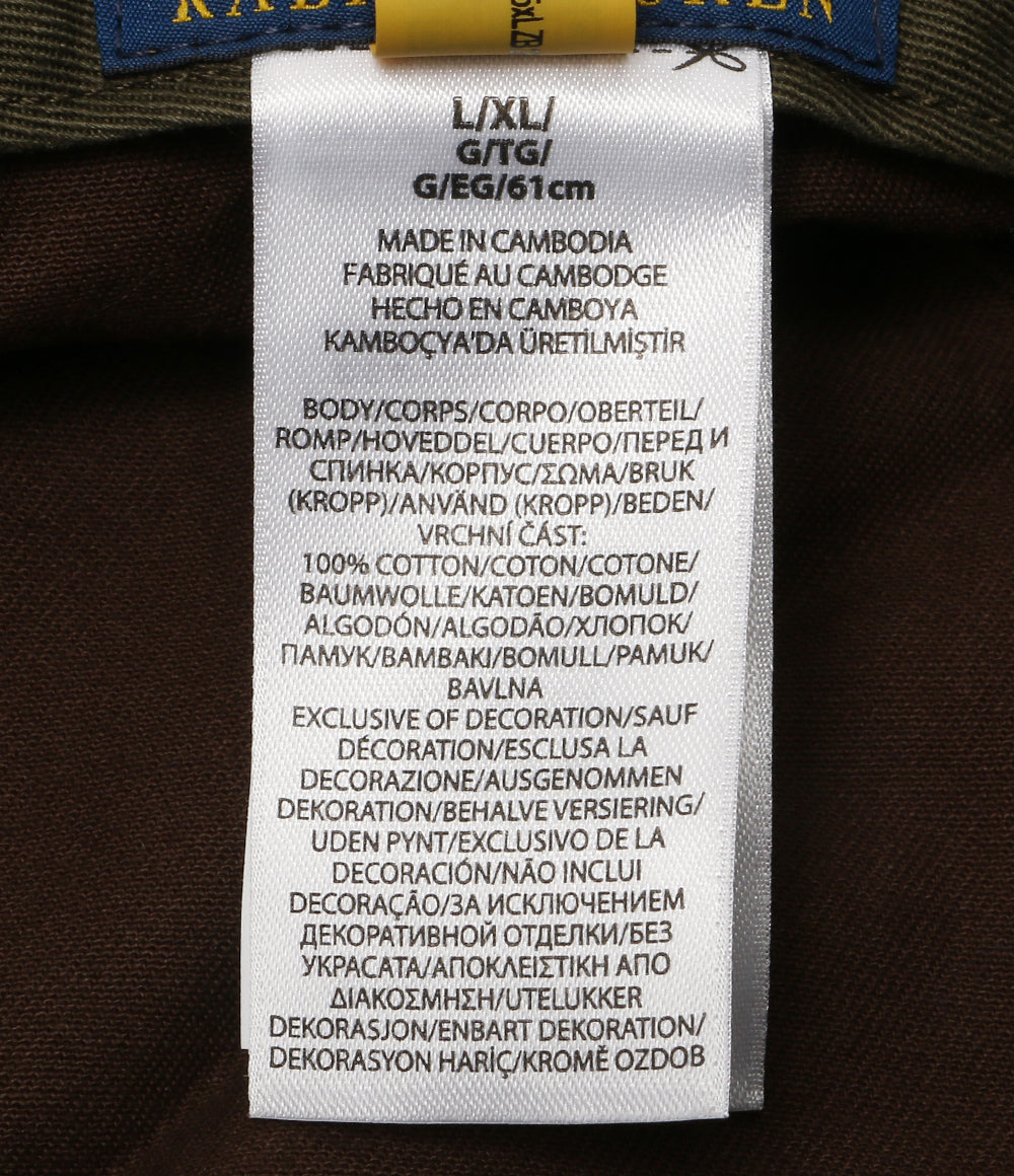 美品 POLO RALPH LAUREN コットン バケット ハット ブラウン メンズ SIZE L/XL ポロ・ラルフローレン