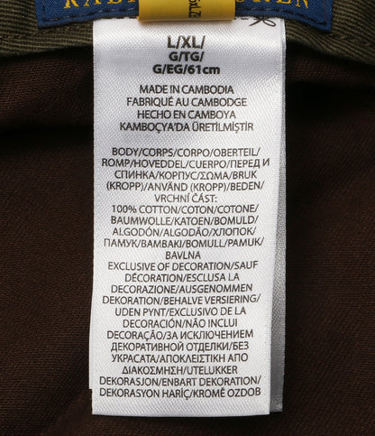 美品 POLO RALPH LAUREN コットン バケット ハット ブラウン メンズ SIZE L/XL ポロ・ラルフローレン