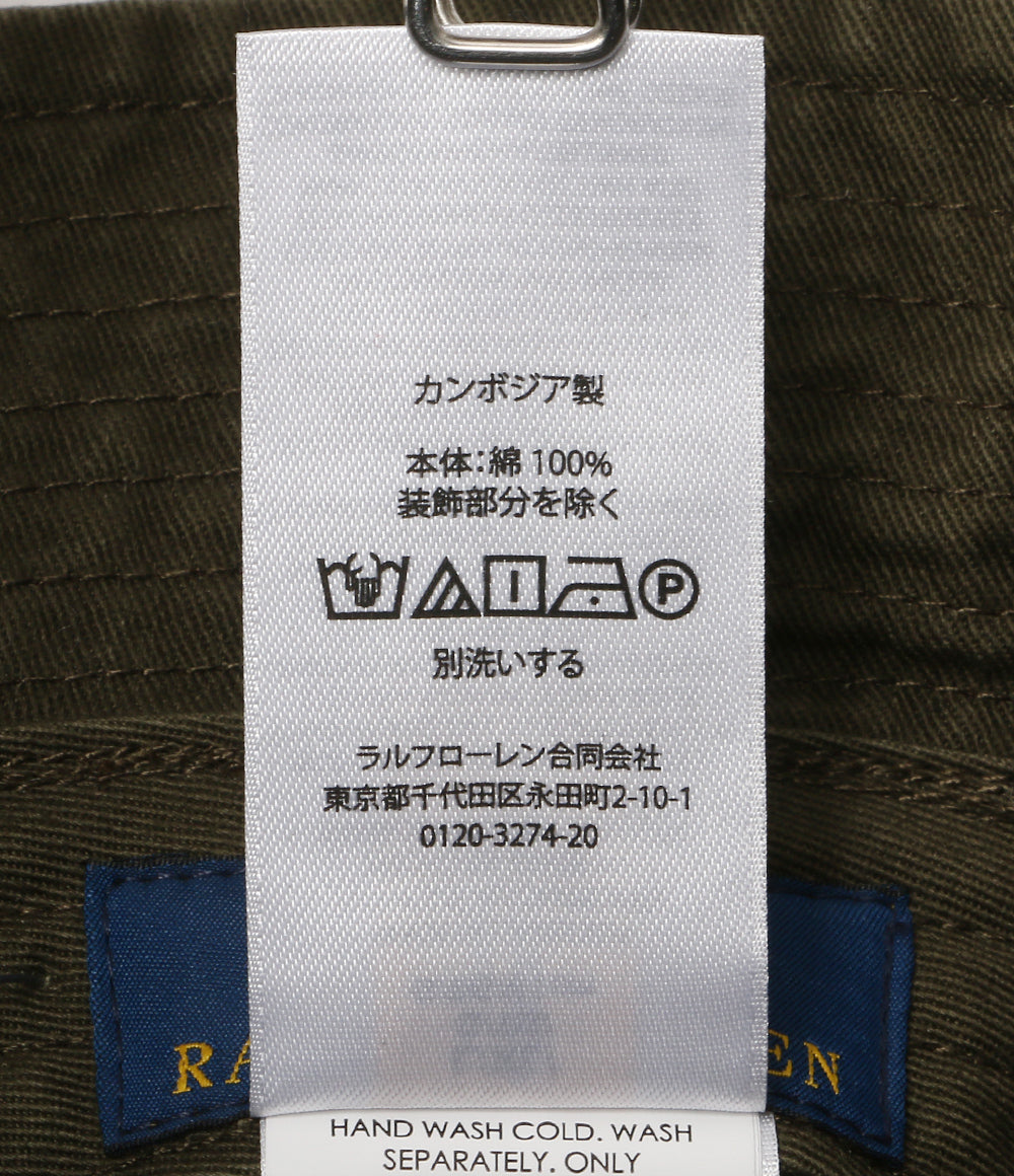美品 POLO RALPH LAUREN コットン バケット ハット ブラウン メンズ SIZE L/XL ポロ・ラルフローレン