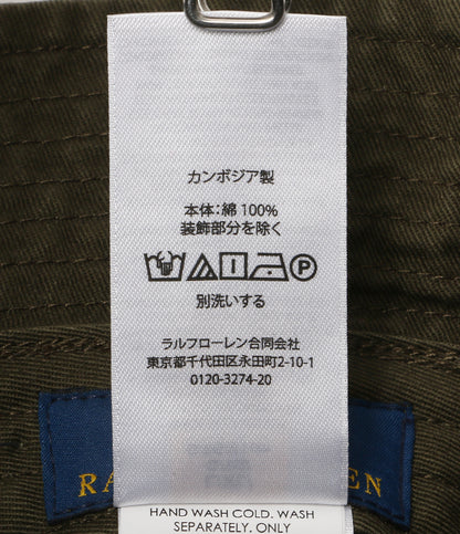 美品 POLO RALPH LAUREN コットン バケット ハット ブラウン メンズ SIZE L/XL ポロ・ラルフローレン