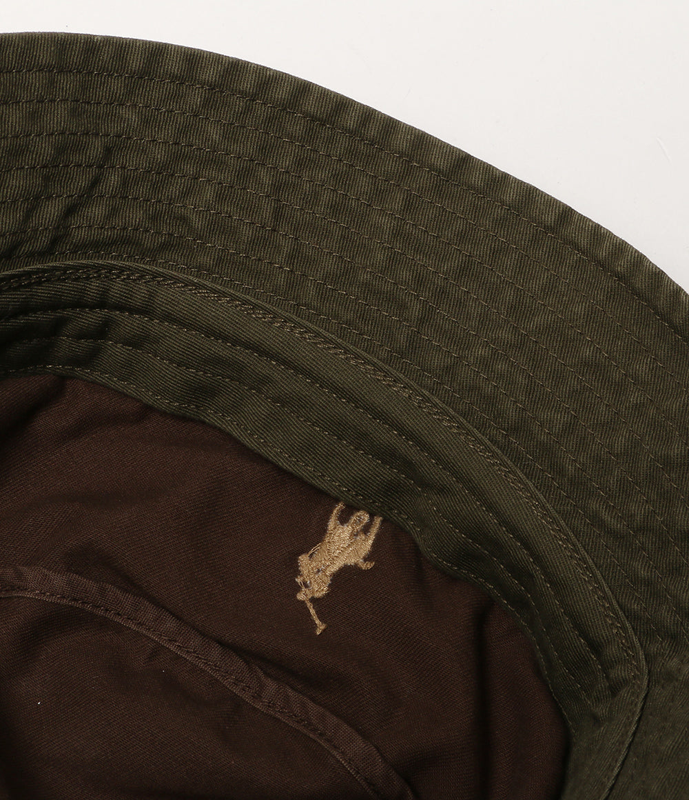 美品 POLO RALPH LAUREN コットン バケット ハット ブラウン メンズ SIZE L/XL ポロ・ラルフローレン