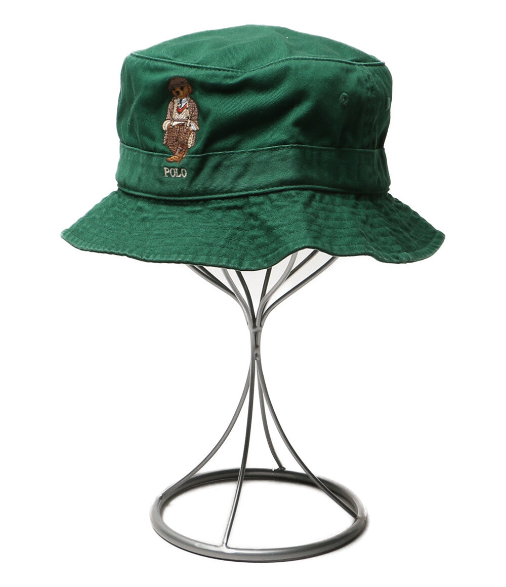 美品 POLO RALPH LAUREN POLOベア ツイル バケット ハット グリーン