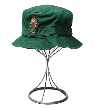 美品 POLO RALPH LAUREN POLOベア ツイル バケット ハット グリーン メンズ SIZE L/XL ポロ・ラルフローレン