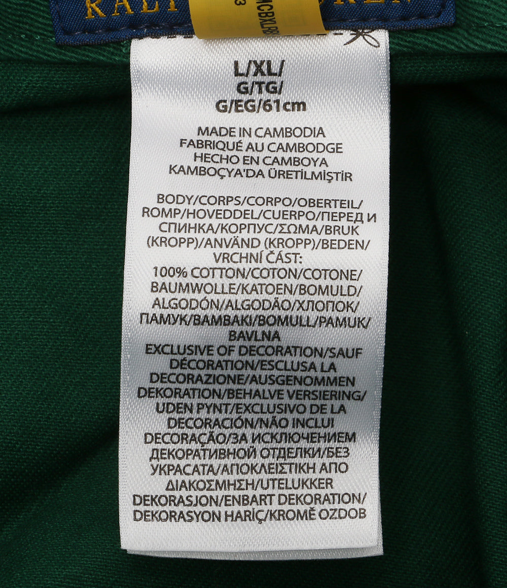 美品 POLO RALPH LAUREN POLOベア ツイル バケット ハット グリーン メンズ SIZE L/XL ポロ・ラルフローレン