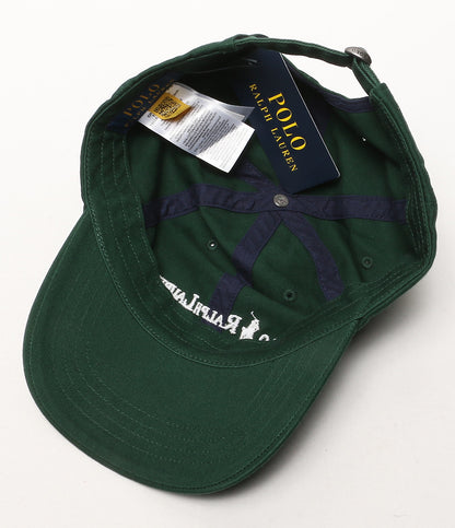 美品 POLO RALPH LAUREN コットン ツイル ボール キャップ グリーン メンズ SIZE O/S ポロ・ラルフローレン