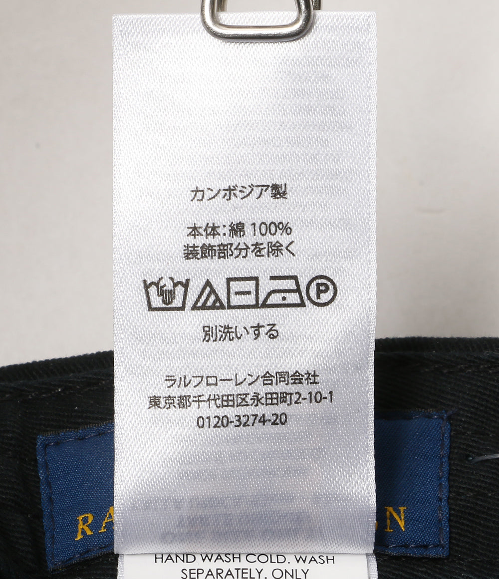 美品 POLO RALPH LAUREN ドッグ エンブロイダリー キャップ BLK メンズ SIZE O/S ポロ・ラルフローレン