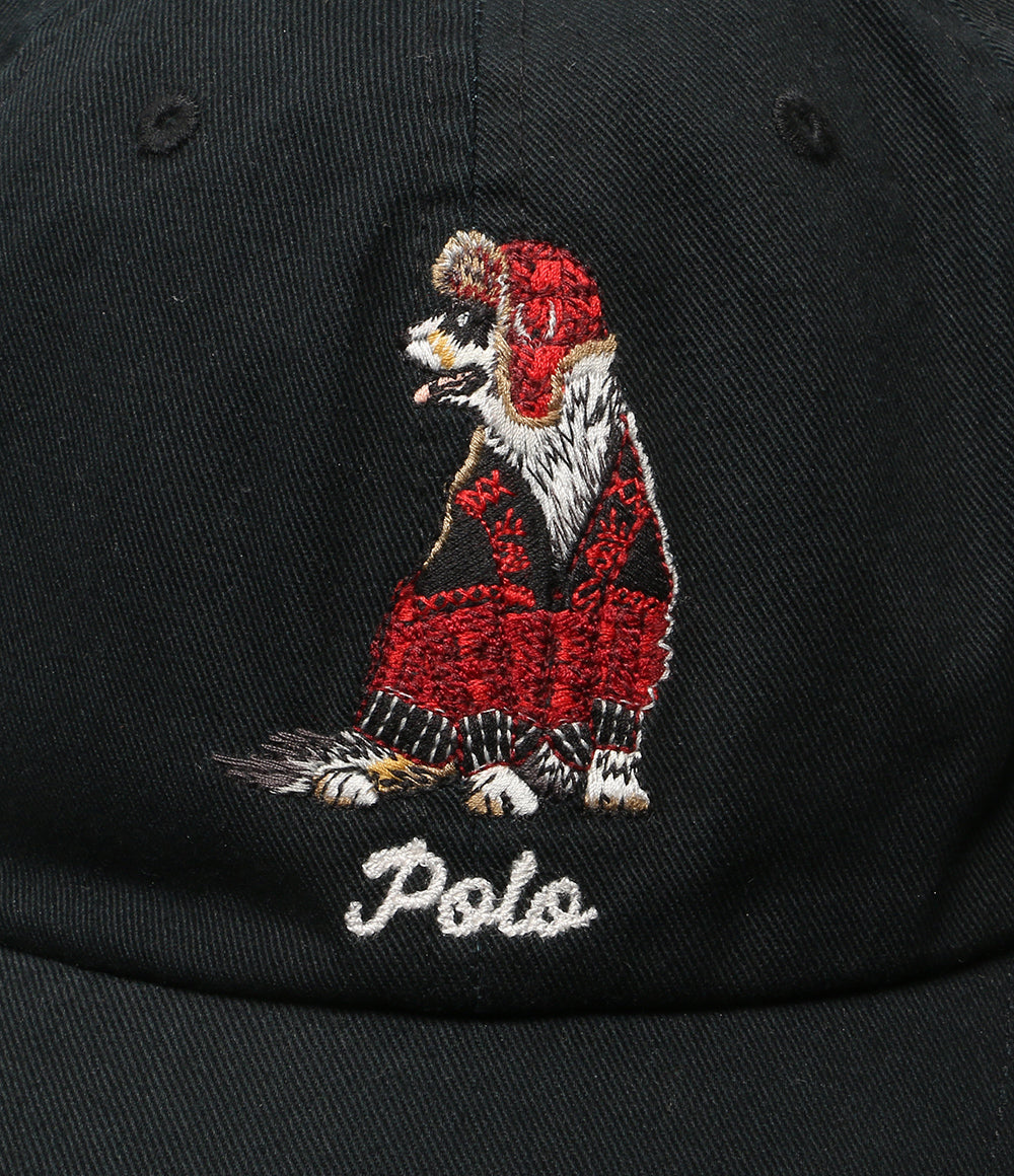 美品 POLO RALPH LAUREN ドッグ エンブロイダリー キャップ BLK メンズ SIZE O/S ポロ・ラルフローレン
