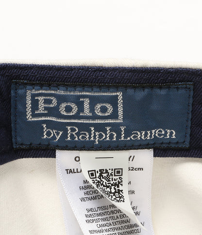 美品 POLO RALPH LAUREN ツートーン クレスト ツイル ボール キャップ ホワイト×ネイビー メンズ SIZE O/S ポロ・ラルフローレン