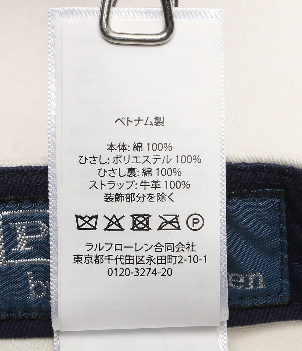 美品 POLO RALPH LAUREN ツートーン クレスト ツイル ボール キャップ ホワイト×ネイビー メンズ SIZE O/S ポロ・ラルフローレン