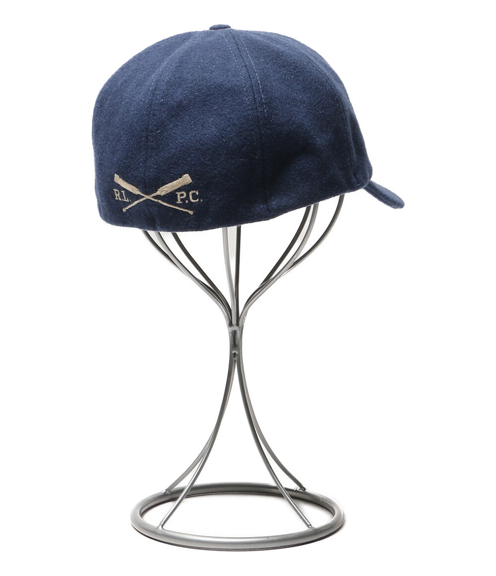 美品 POLO RALPH LAUREN エンブロイダリー ウールブレンド クリケット キャップ ネイビー メンズ SIZE L/XL ポロ・ラルフローレン