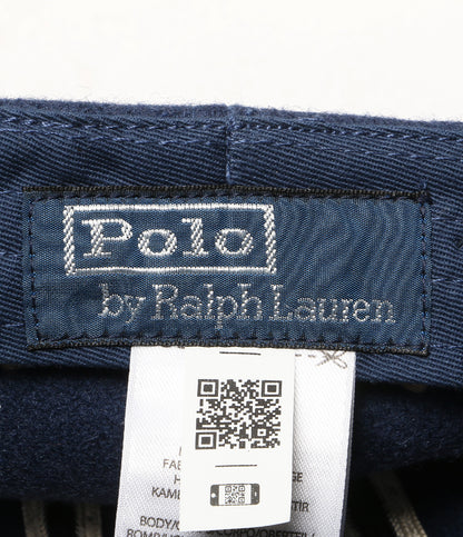 美品 POLO RALPH LAUREN エンブロイダリー ウールブレンド クリケット キャップ ネイビー メンズ SIZE L/XL ポロ・ラルフローレン