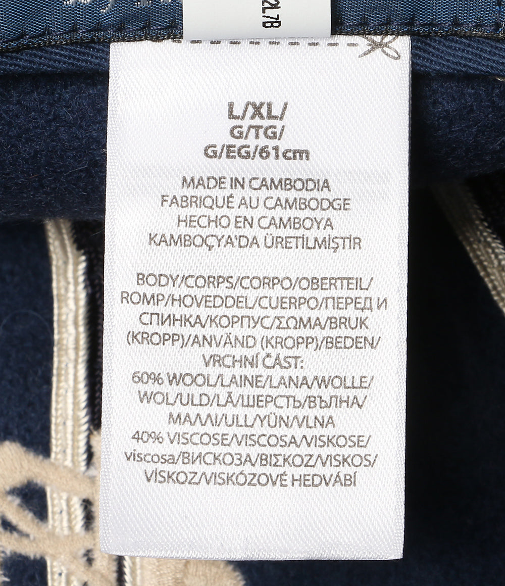 美品 POLO RALPH LAUREN エンブロイダリー ウールブレンド クリケット キャップ ネイビー メンズ SIZE L/XL ポロ・ラルフローレン