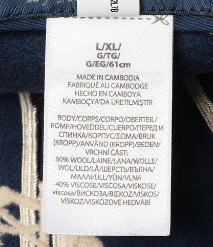 美品 POLO RALPH LAUREN エンブロイダリー ウールブレンド クリケット キャップ ネイビー メンズ SIZE L/XL ポロ・ラルフローレン