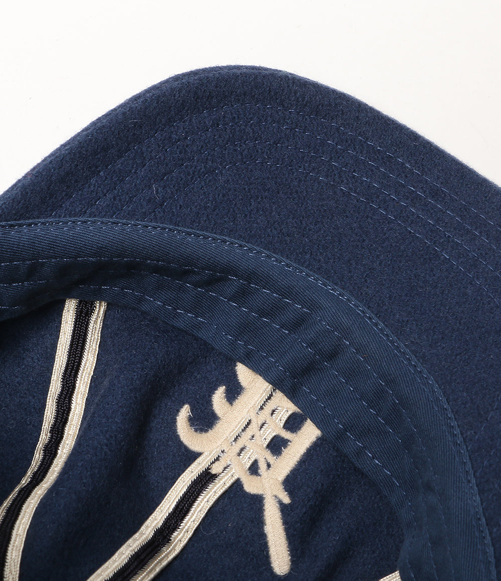 美品 POLO RALPH LAUREN エンブロイダリー ウールブレンド クリケット キャップ ネイビー メンズ SIZE L/XL ポロ・ラルフローレン