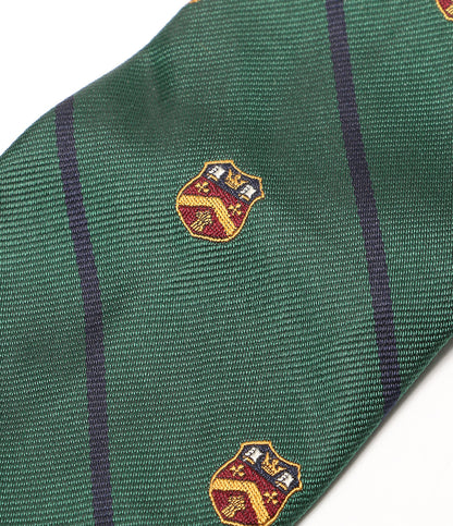 美品 POLO RALPH LAUREN ネクタイ ストライプド シルク レップ クラブ GRN メンズ ポロ・ラルフローレン