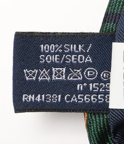 美品 POLO RALPH LAUREN ネクタイ ストライプド シルク レップ クラブ GRN メンズ ポロ・ラルフローレン