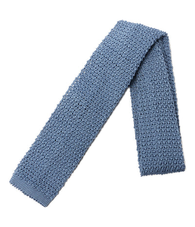 美品 POLO RALPH LAUREN ネクタイ ニット シルク ライトブルー イタリア製 メンズ ポロ・ラルフローレン