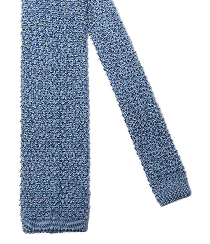 美品 POLO RALPH LAUREN ネクタイ ニット シルク ライトブルー イタリア製 メンズ ポロ・ラルフローレン