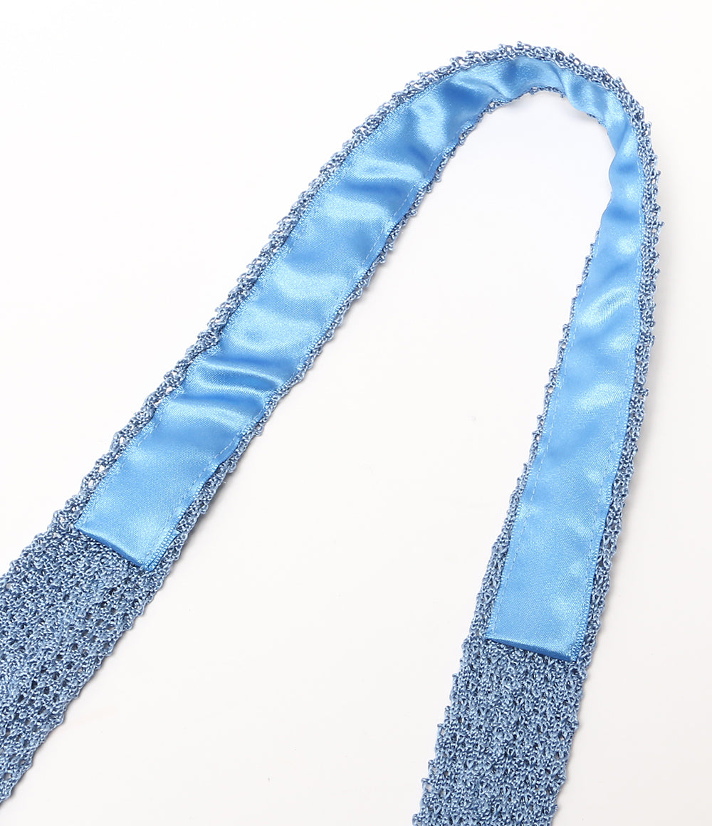 美品 POLO RALPH LAUREN ネクタイ ニット シルク ライトブルー イタリア製 メンズ ポロ・ラルフローレン