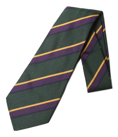 美品 POLO RALPH LAUREN ネクタイ ヴィンテージ インスパイアード ストライプド GRN メンズ ポロ・ラルフローレン