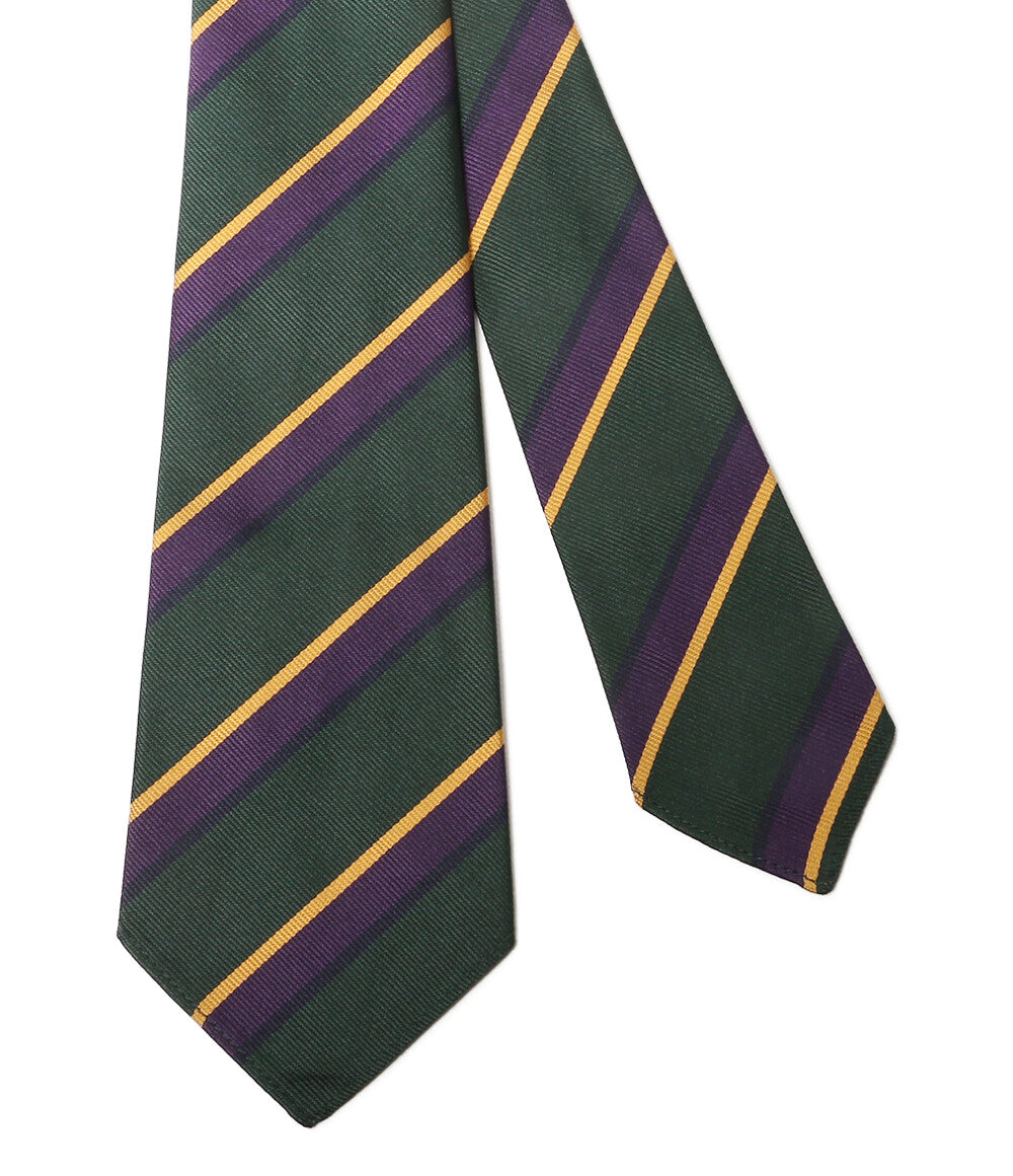 美品 POLO RALPH LAUREN ネクタイ ヴィンテージ インスパイアード ストライプド GRN メンズ ポロ・ラルフローレン