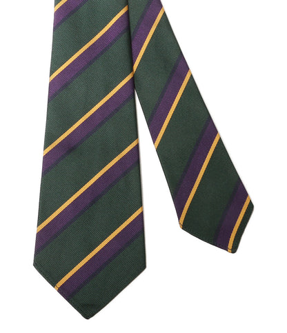 美品 POLO RALPH LAUREN ネクタイ ヴィンテージ インスパイアード ストライプド GRN メンズ ポロ・ラルフローレン