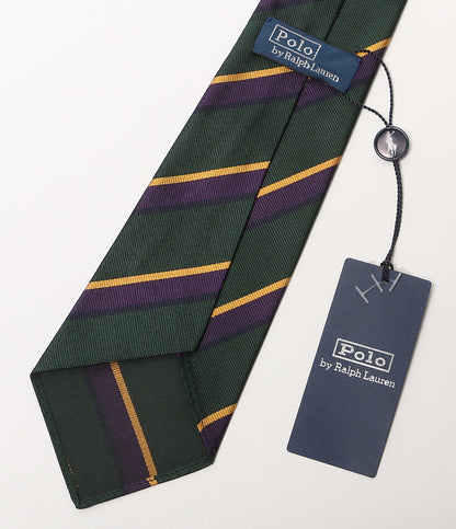 美品 POLO RALPH LAUREN ネクタイ ヴィンテージ インスパイアード ストライプド GRN メンズ ポロ・ラルフローレン