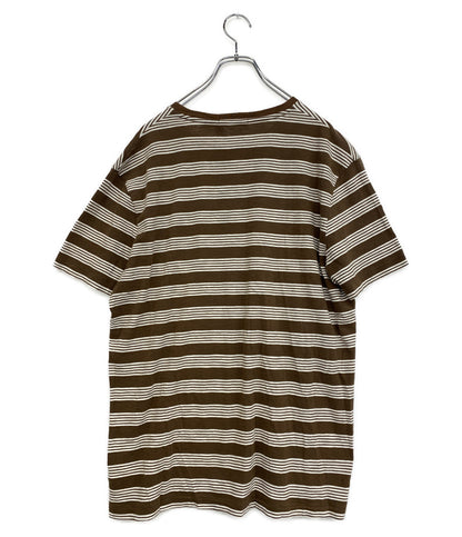 POLO RALPH LAUREN 半袖Ｔシャツ クラシックフィット ストライプド ポケTシャツ ブラウン メンズ SIZE L ポロ・ラルフローレン