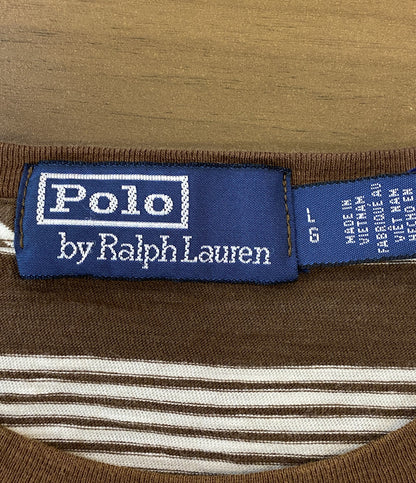 POLO RALPH LAUREN 半袖Ｔシャツ クラシックフィット ストライプド ポケTシャツ ブラウン メンズ SIZE L ポロ・ラルフローレン
