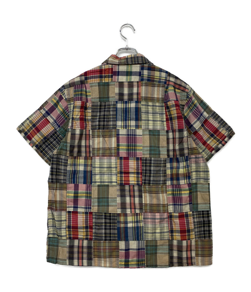 美品 POLO RALPH LAUREN 半袖シャツ CLASSIC FIT PATCHWORK MADRAS CAMP SHIRT メンズ SIZE L ポロ・ラルフローレン