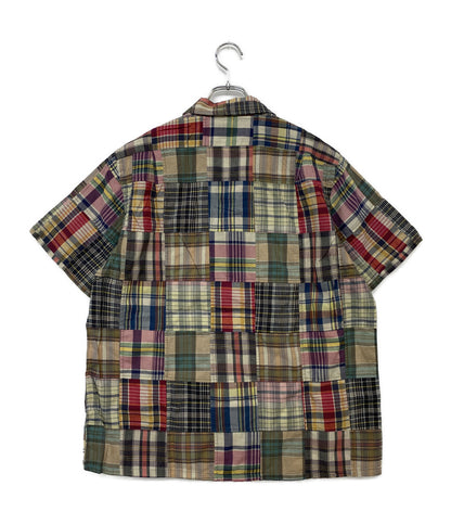 美品 POLO RALPH LAUREN 半袖シャツ CLASSIC FIT PATCHWORK MADRAS CAMP SHIRT メンズ SIZE L ポロ・ラルフローレン