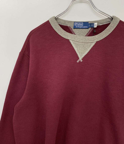 美品 POLO RALPH LAUREN スウェット TWO TONE FLEECE SWEATSHIRT 両V メンズ SIZE L ポロ・ラルフローレン