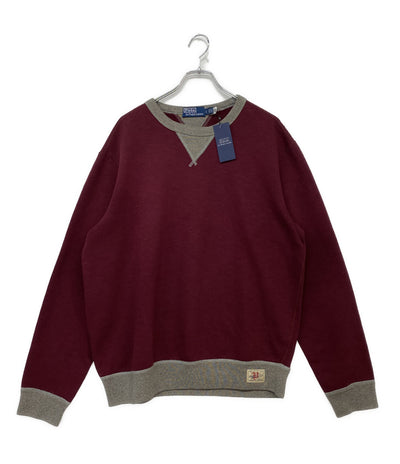 美品 POLO RALPH LAUREN スウェット TWO TONE FLEECE SWEATSHIRT 両V メンズ SIZE L ポロ・ラルフローレン