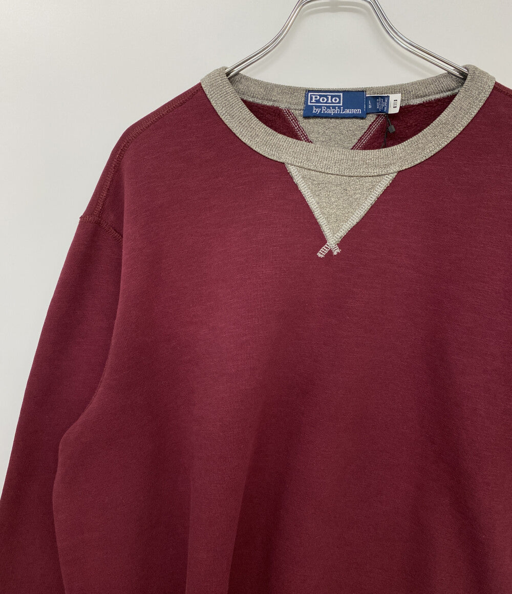 美品 POLO RALPH LAUREN スウェット TWO TONE FLEECE SWEATSHIRT 両V メンズ SIZE L ポロ・ラルフローレン