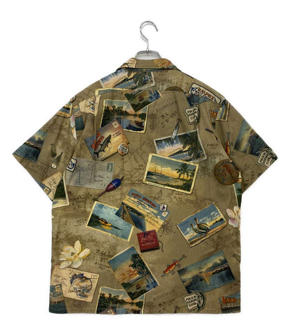 美品 POLO RALPH LAUREN 半袖シャツ CLASSIC FIT POSTCARD PRINT CHINO SHIRT メンズ SIZE L ポロ・ラルフローレン