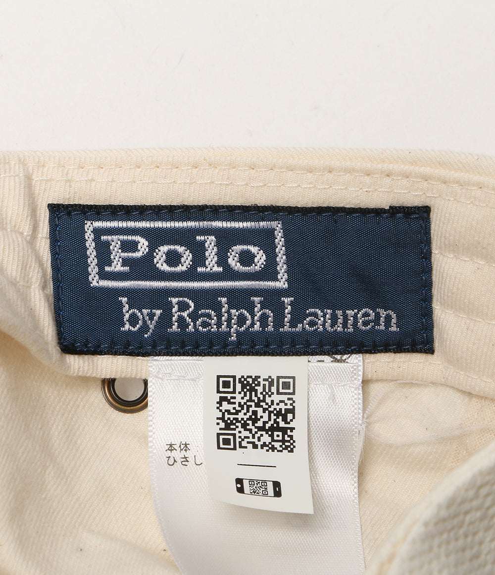 POLO RALPH LAUREN ツイル ロングビル キャップ ホワイト×ブラック