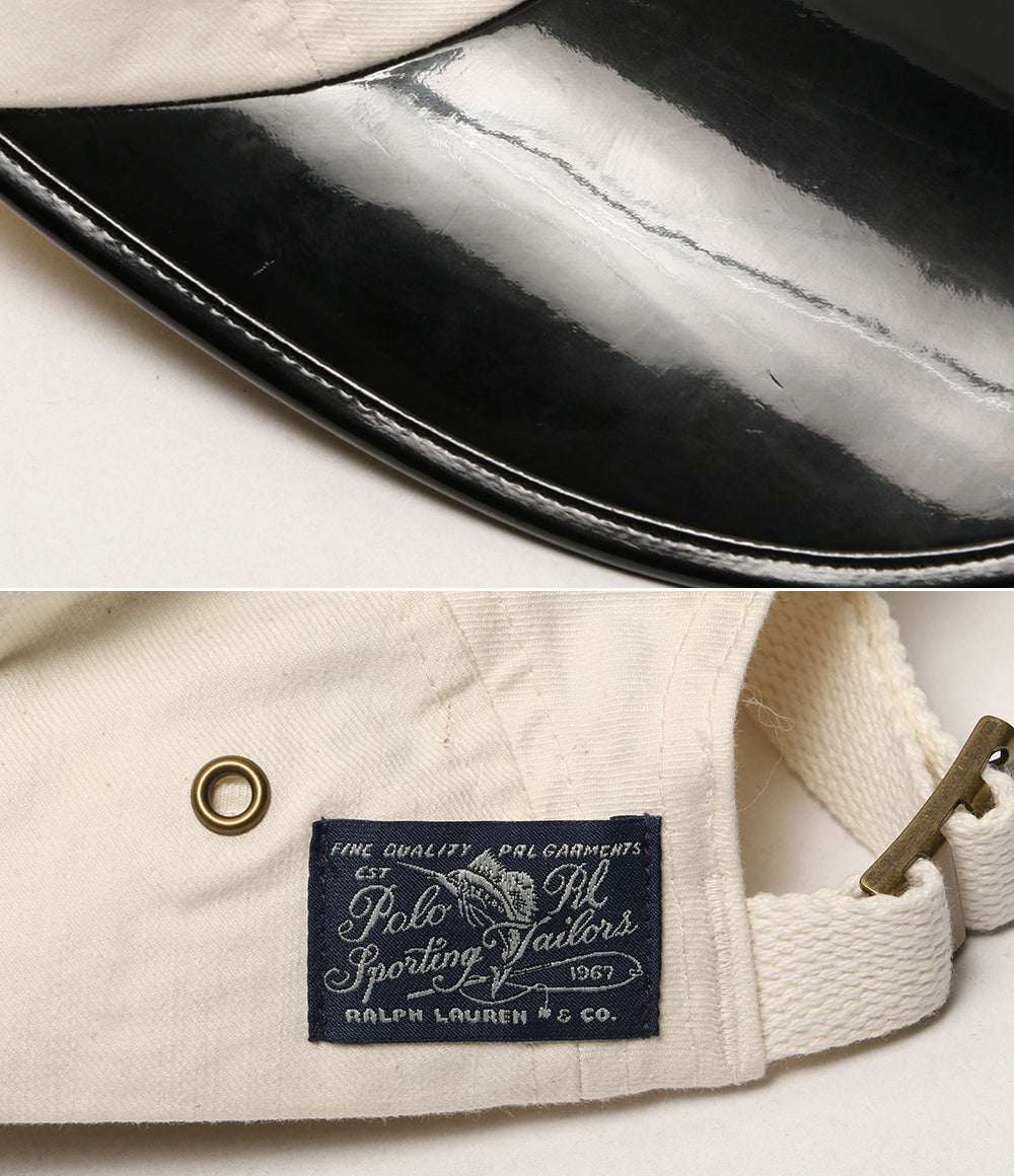 POLO RALPH LAUREN ツイル ロングビル キャップ ホワイト×ブラック 710942372001 メンズ ポロ・ラルフローレン